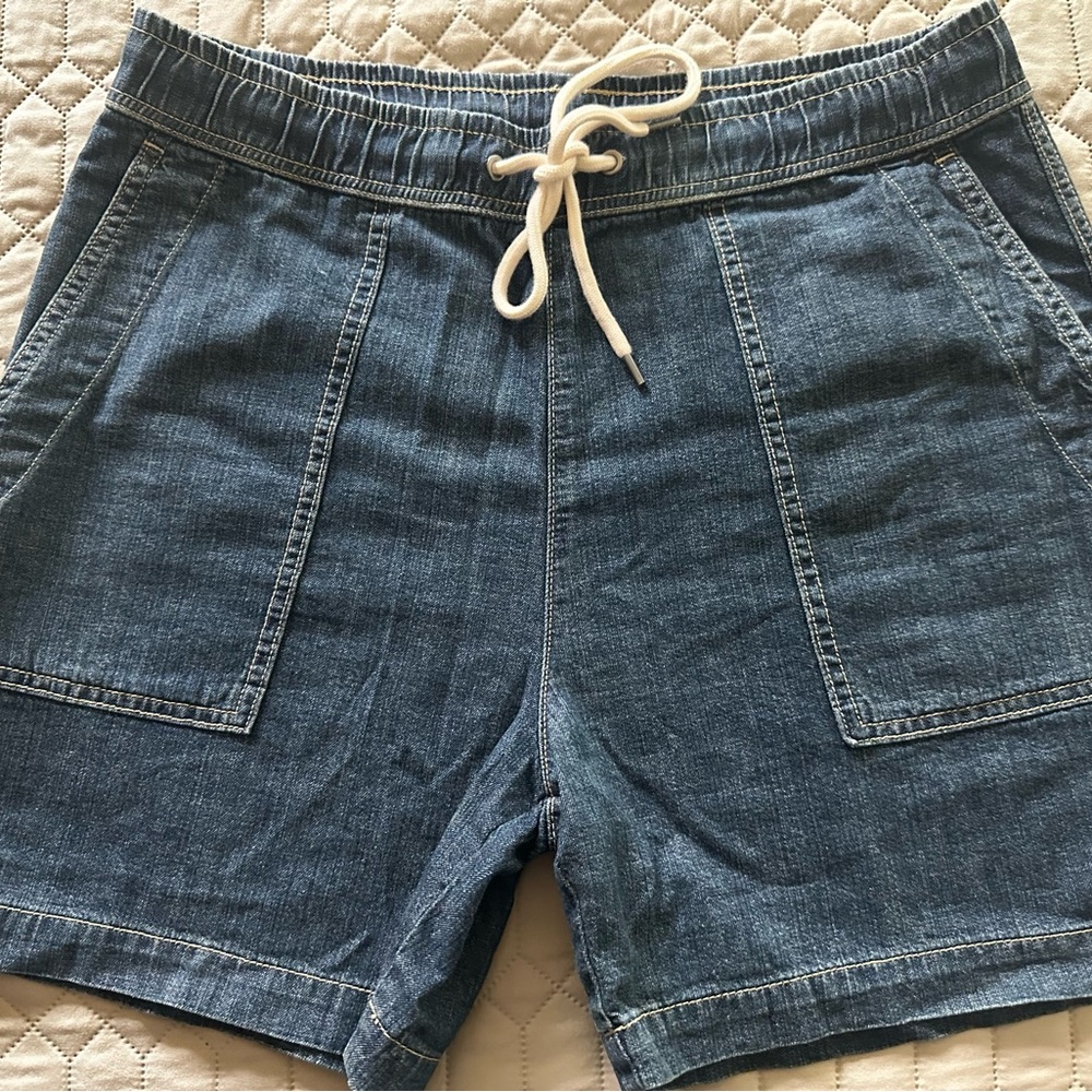 James Perse Indigo Jean Shorts with Drawstring